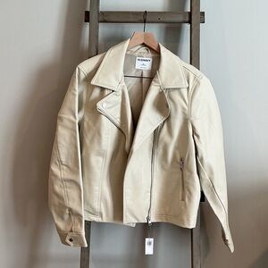 Old Navy Women's Leather (like) Jacket in Cream